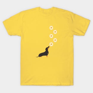 Dachshund Dog with Daisy Flower T-Shirt